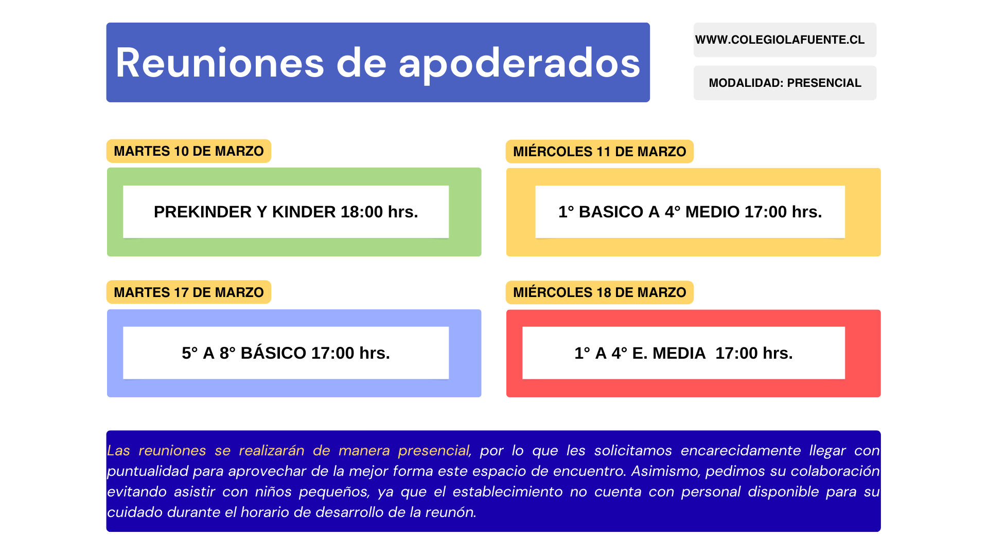 REUNIONES DE APODERADOS 2026 – Colegio La Fuente